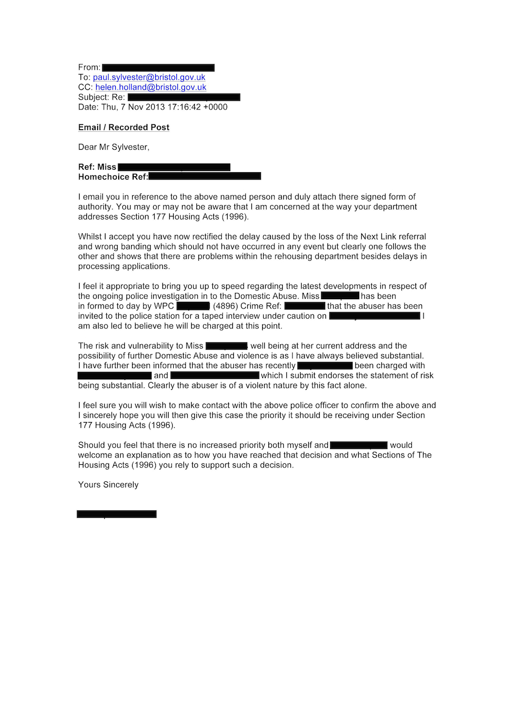 REVEALED: EMAIL PROOF OF BRISTOL HOUSING BOSSES’ FAILURE TO FIND SAFE ...